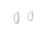 14k White Gold .50ct G VS2 Round Diamond Oval Shape 3/4 x 1/2" Hoop Earrings